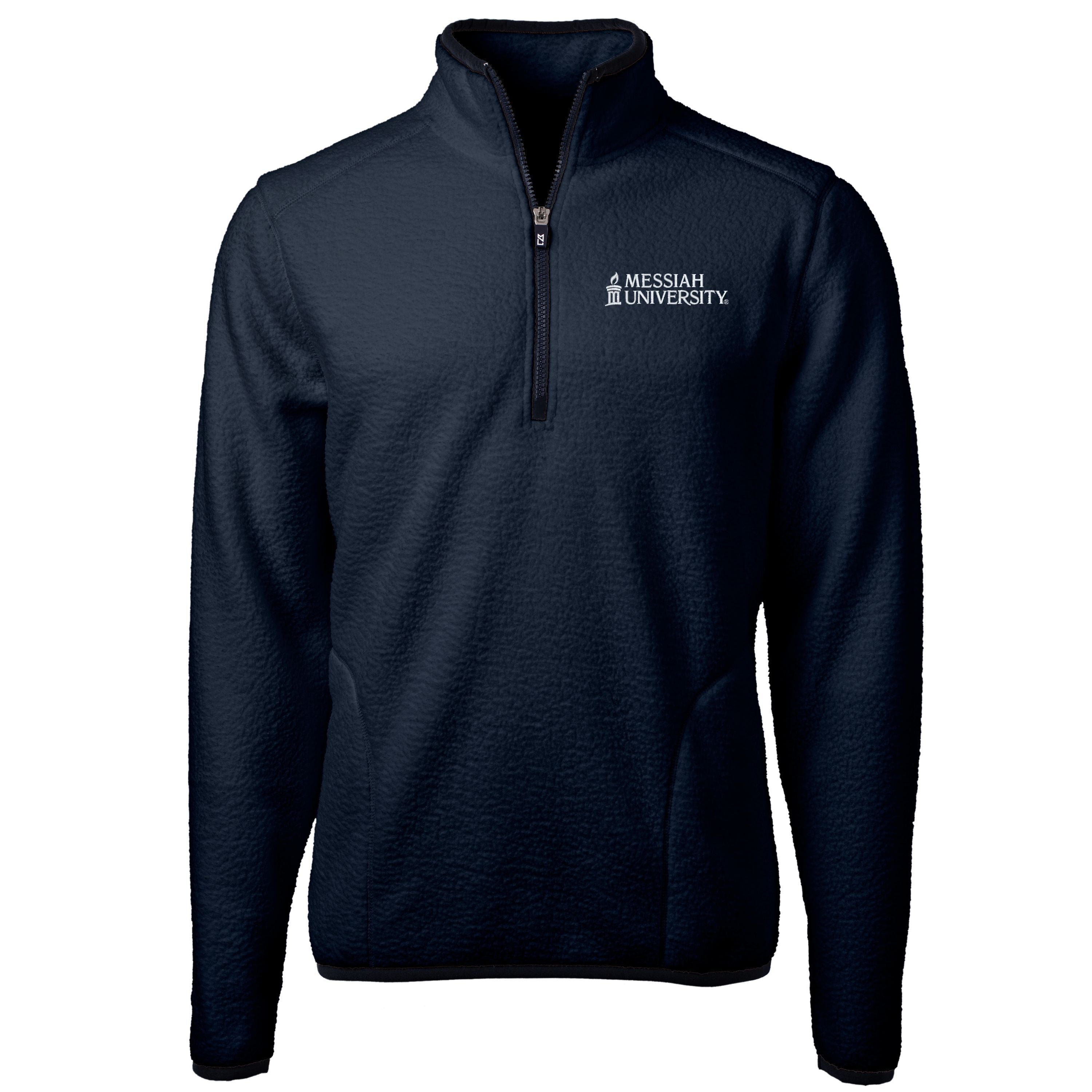 Cascade Eco Sherpa Fleece Mens Big & Tall Quarter Zip Jacket | Navy