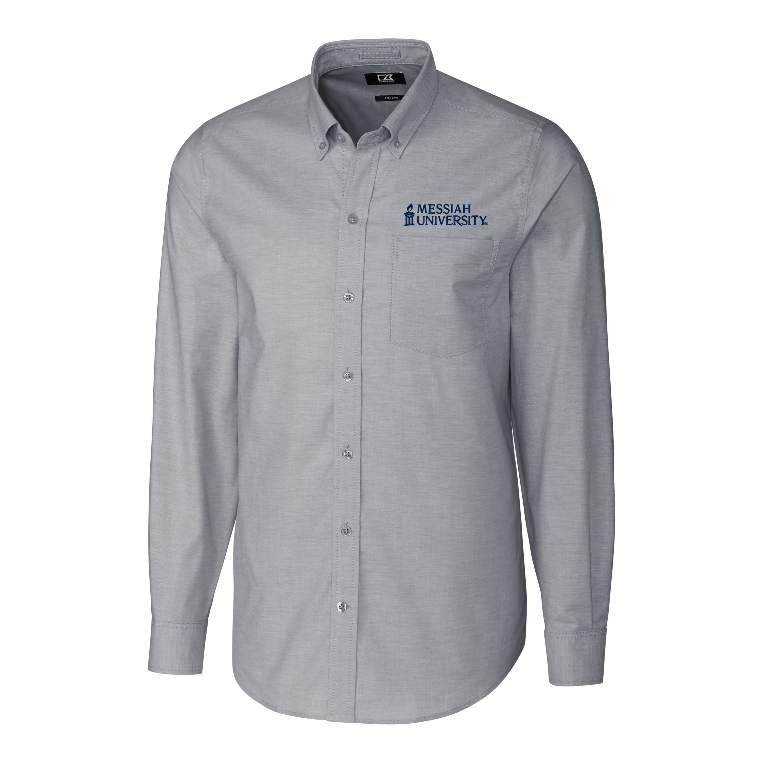 Stretch Oxford Mens Big & Tall Long Sleeve Dress Shirt | White