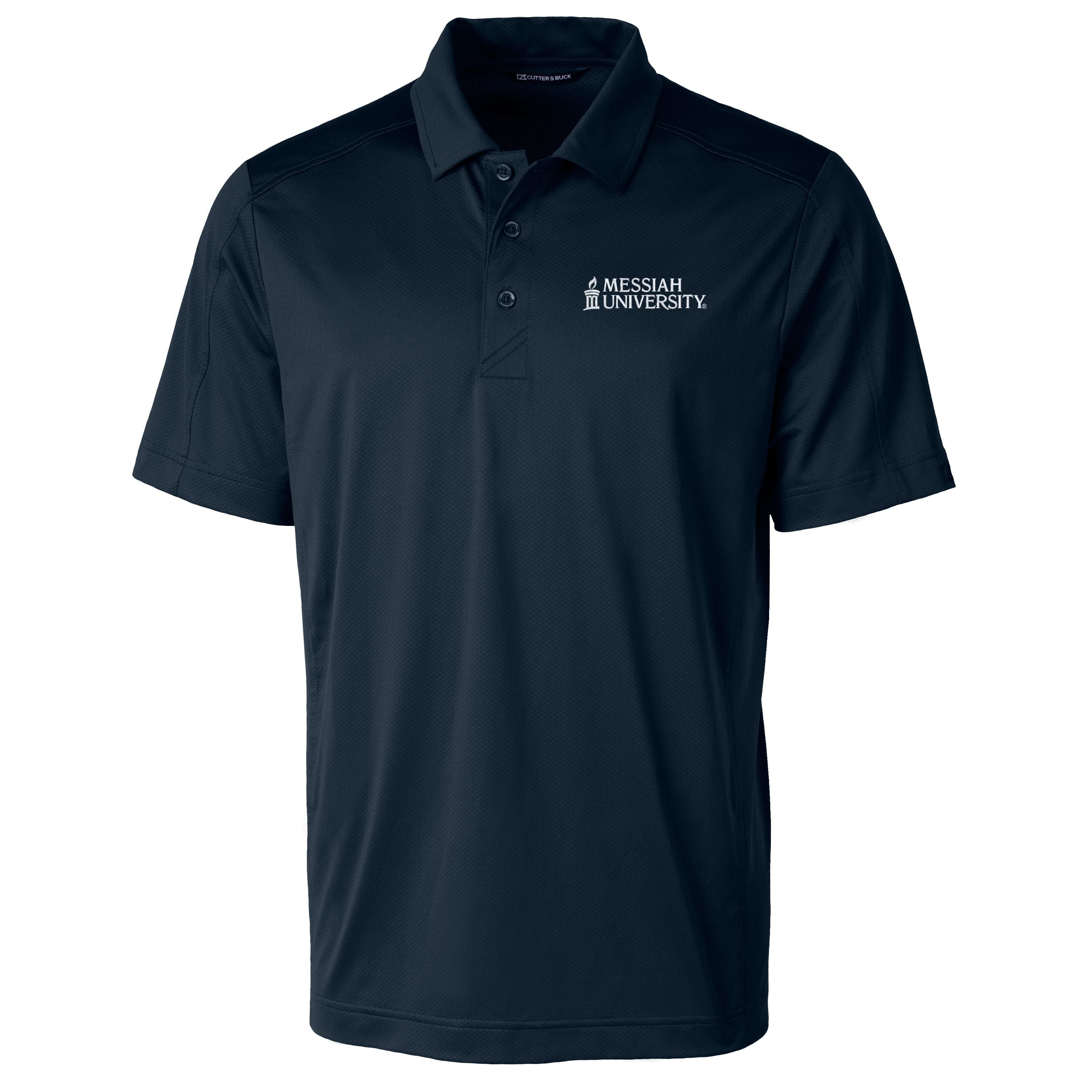 Prospect Eco Textured Stretch Recycled Mens Short Sleeve Polo | Navy