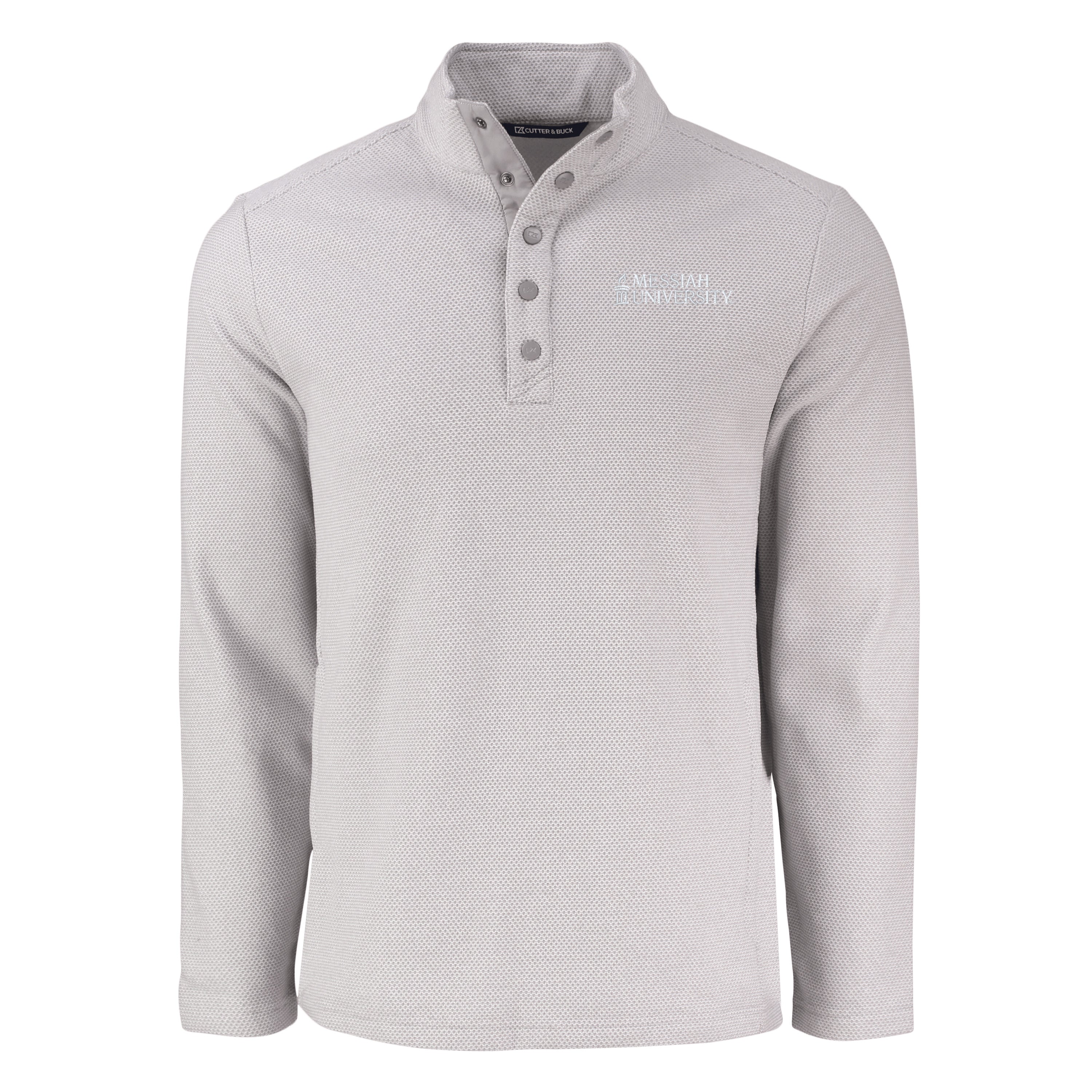 Hunts Point Eco Textured Fleece Recycled Mens Snap Pullover | Polished
