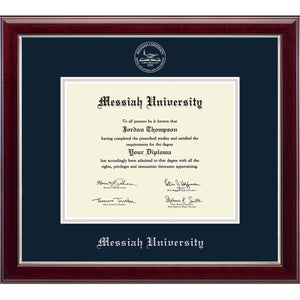 Church Hill Graduation Embossed Diploma Frame | Navy Matte/Silver Emboss