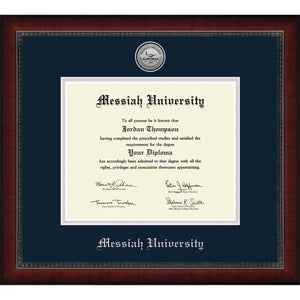 Church Hill Graduation Engraved Diploma Frame with Medallion | Silver