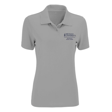 Ladies Vansport Omega Solid Mesh Tech Polo, Grey