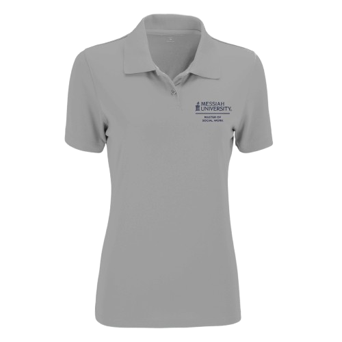 Ladies Vansport Omega Solid Mesh Tech Polo, Grey