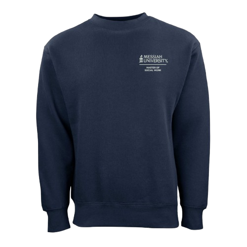 Unisex Cotton Fleece Crew, Dark Navy