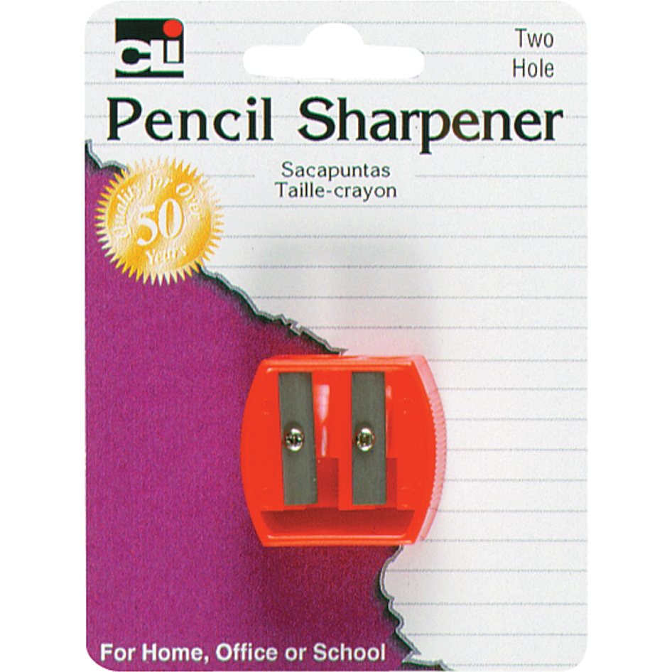 Pencil Sharpener 2-Hole 1.25 In Asst 1Pk