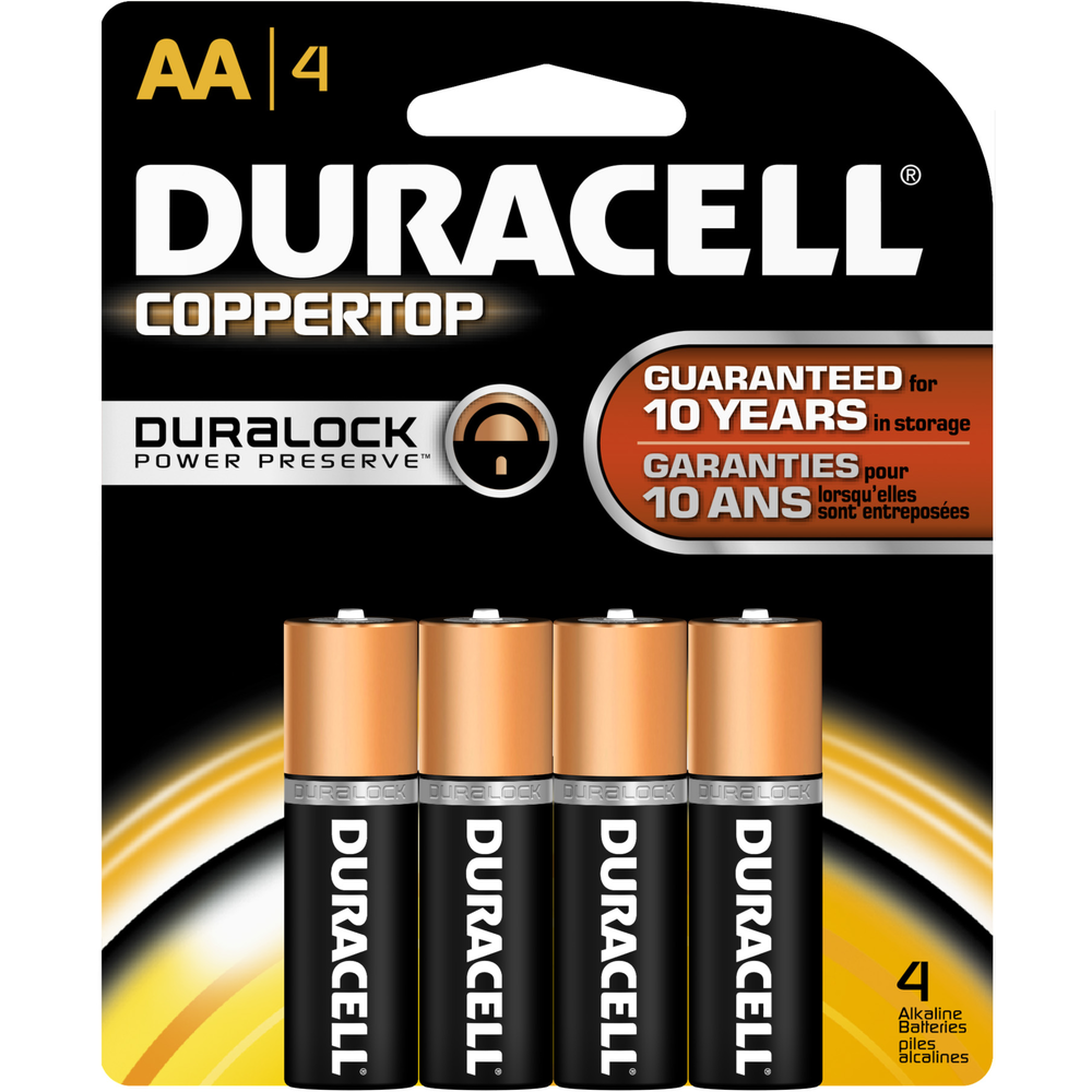 Duracell CopperTop Alkaline Batteries AA 4Pk
