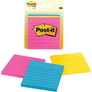 Post-It Sticky Notes- Asst 3x3in 3Pk 50Sht