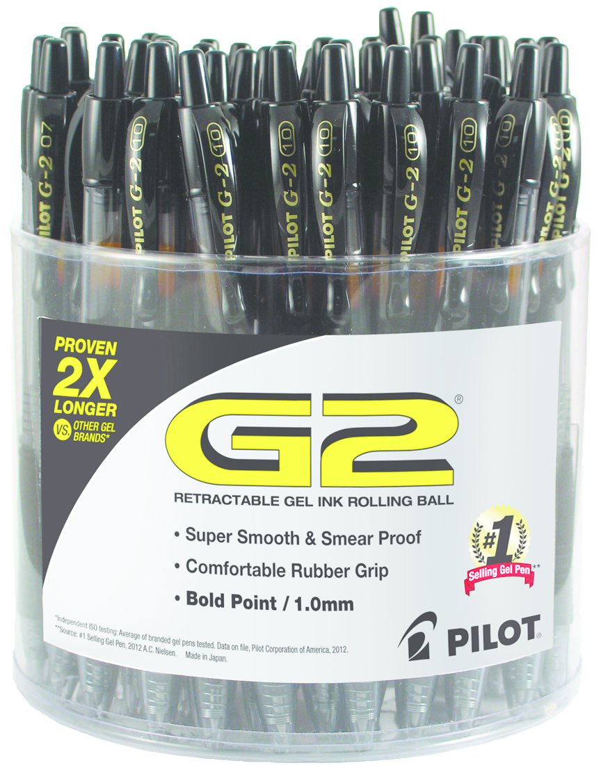 Pilot G2 Retractable Gel Pen Display-Blk 1.0mm 48ct Tub Display