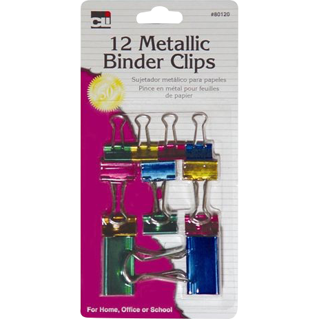 Metallic Binder Clips 12pk