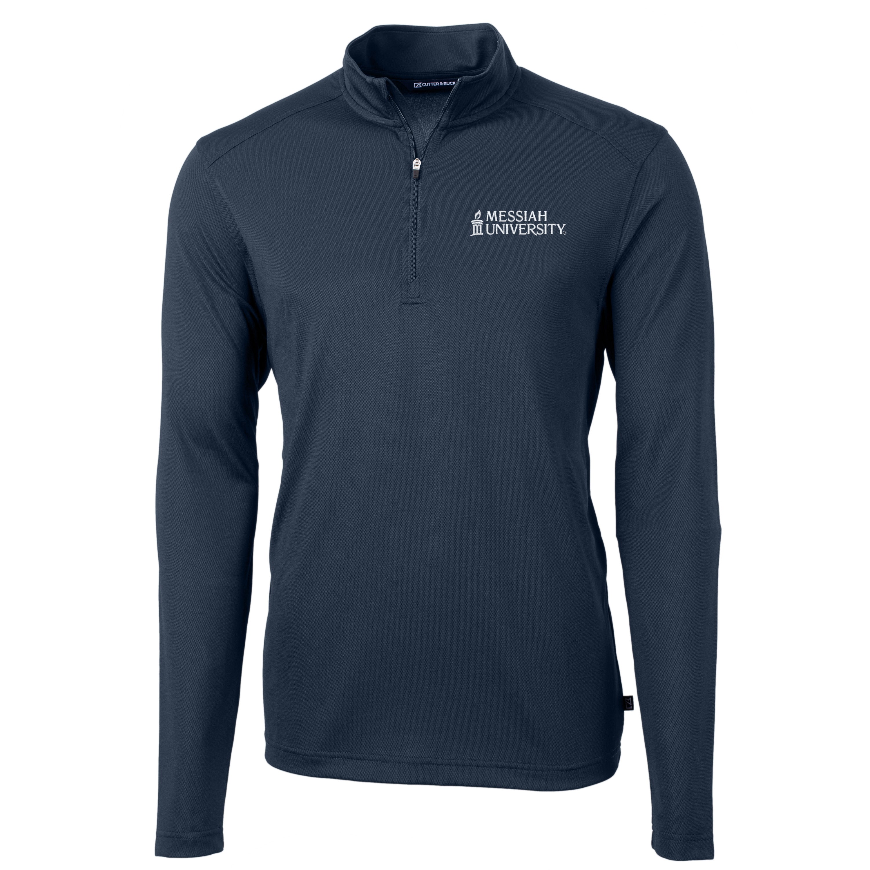 Virtue Eco Pique Recycled Quarter Zip Mens Big &amp; Tall Pullover | Navy