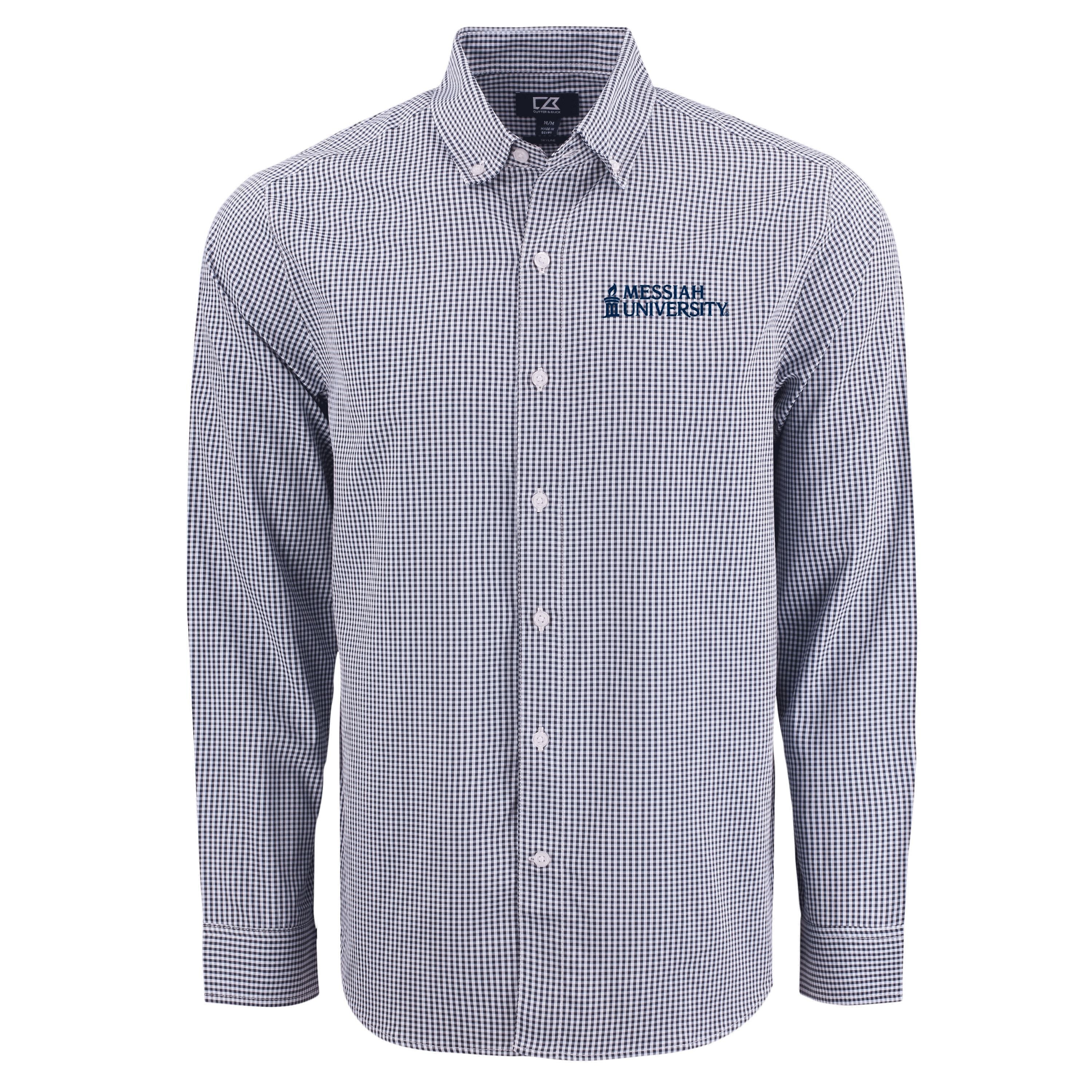 Skyline Eco Gingham Big &amp; Tall Long Sleeve Dress Shirt | Navy/White