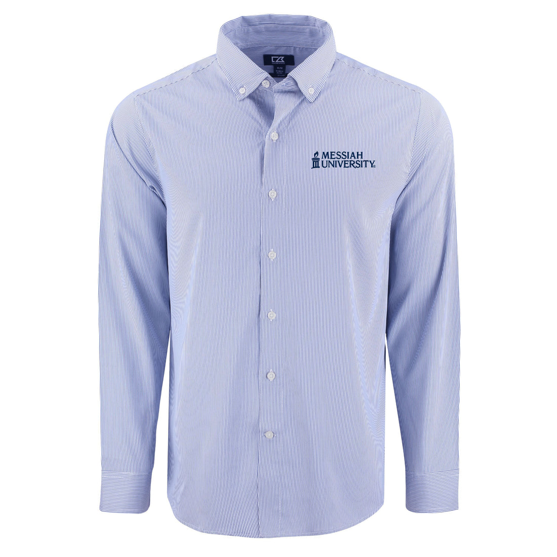 Skyline Eco Pinstripe Big &amp; Tall Long Sleeve Dress Shirt | Tour Blue/White