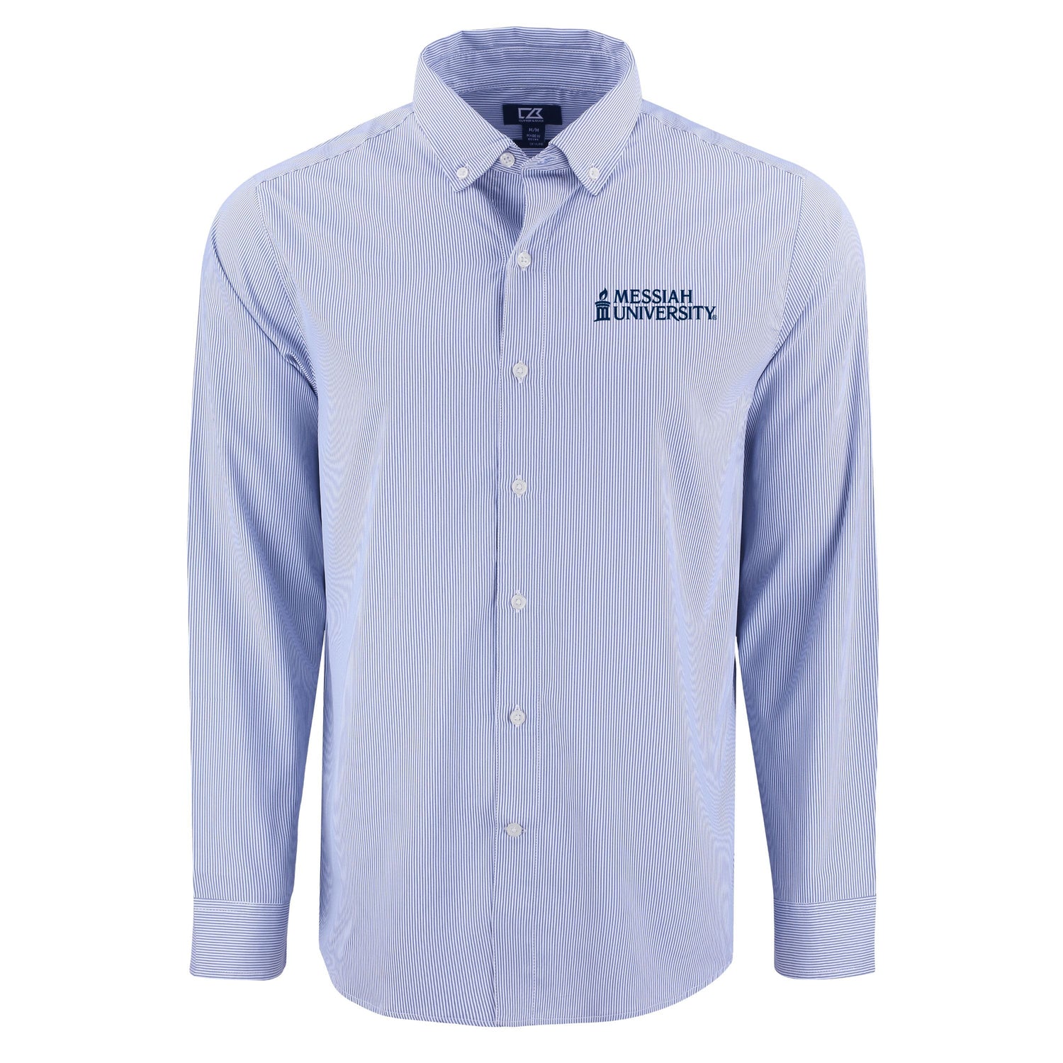 Skyline Eco Pinstripe Big &amp; Tall Long Sleeve Dress Shirt | Tour Blue/White
