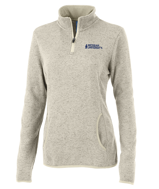 Ladies Heather Fleece 1/4 Zip Pullover | Oatmeal