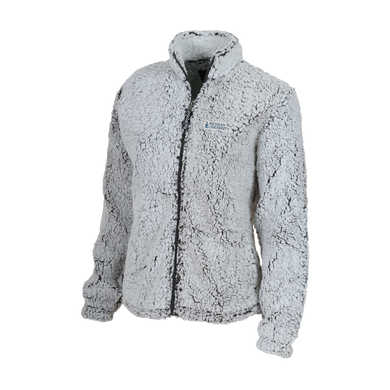 **QUANTITIES LIMITED** Ladies Full Zip Sherpa Jacket, Frosty Grey