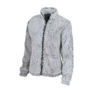 **QUANTITIES LIMITED** Ladies Full Zip Sherpa Jacket, Frosty Grey