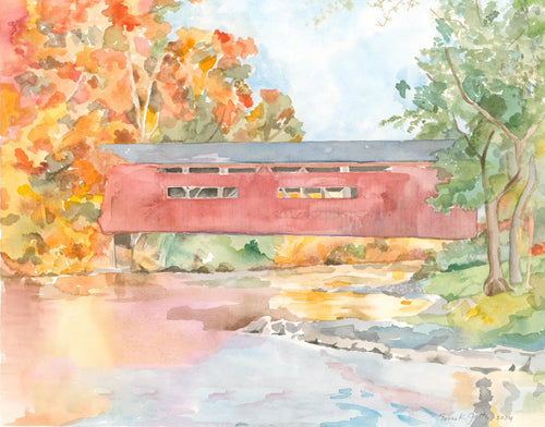 Covered Bridge Watercolor Giclee Print 11