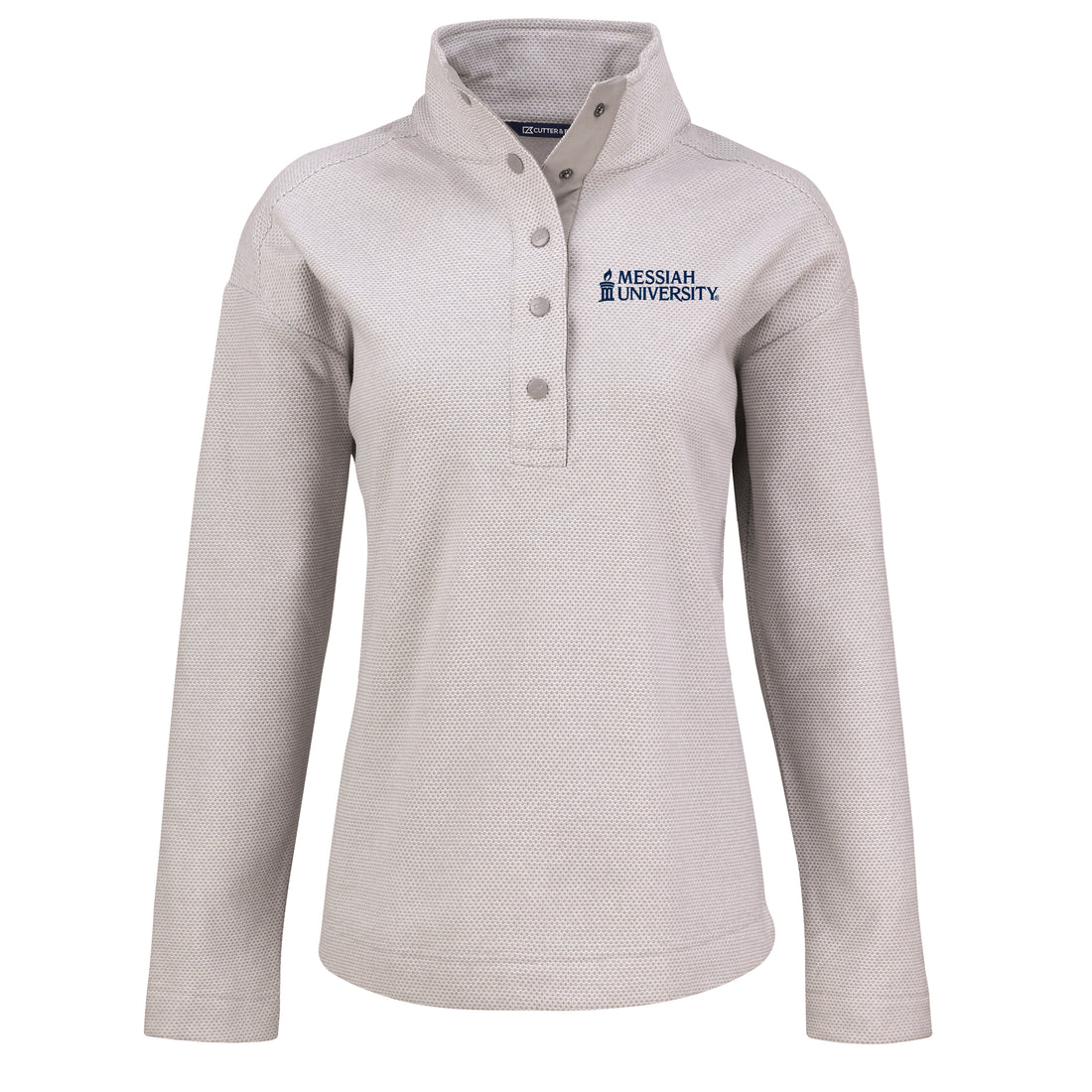 Hunts Point Eco Textured Fleece Recycled Womens Snap Pullover | Polished