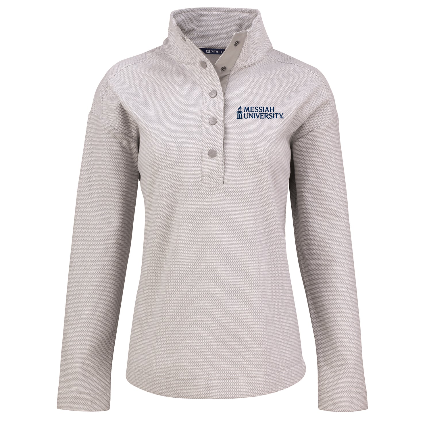 Hunts Point Eco Textured Fleece Recycled Womens Snap Pullover | Polished