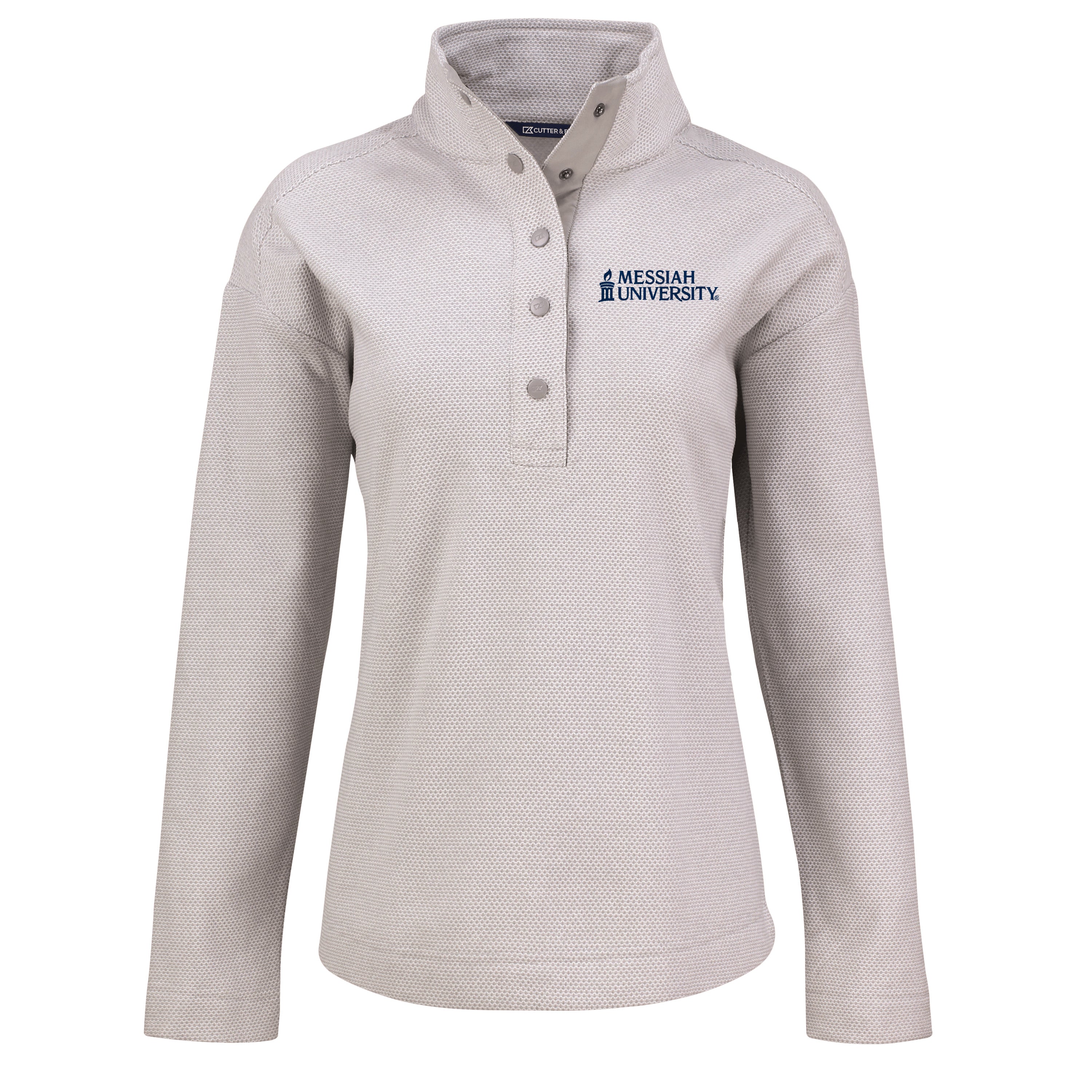 Hunts Point Eco Textured Fleece Recycled Womens Snap Pullover | Polished