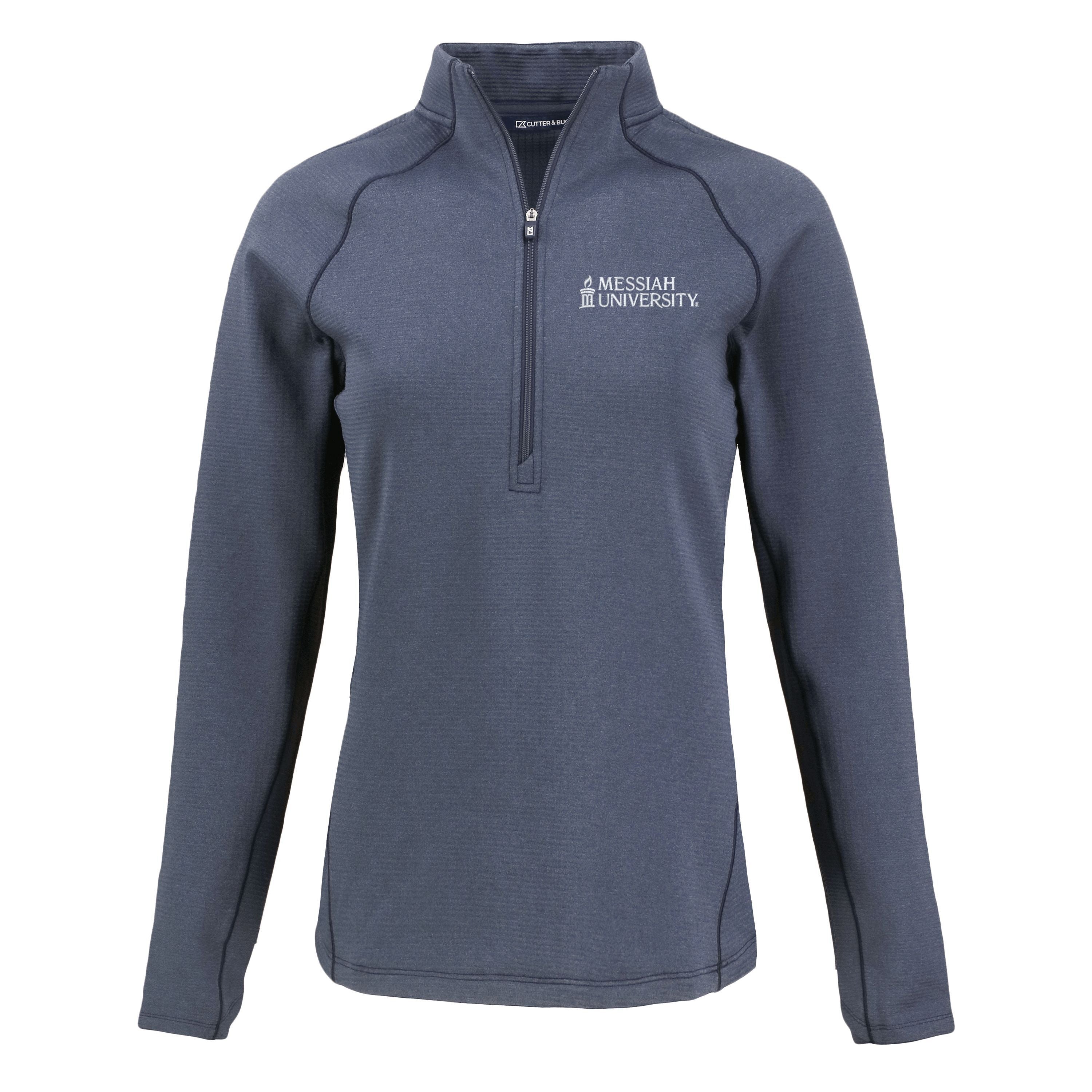 Peshastin Eco Fleece Recycled Womens Half Zip Pullover | Navy Heather