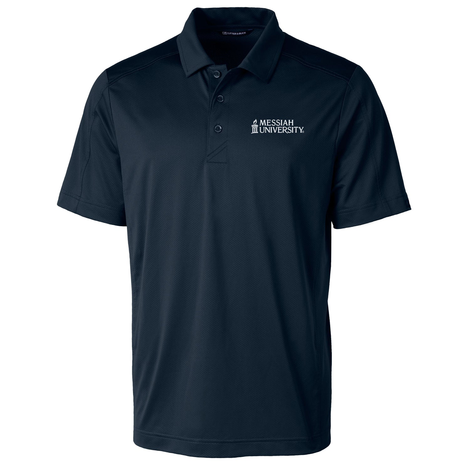 Prospect Eco Textured Stretch Recycled Mens Short Sleeve Polo | Navy
