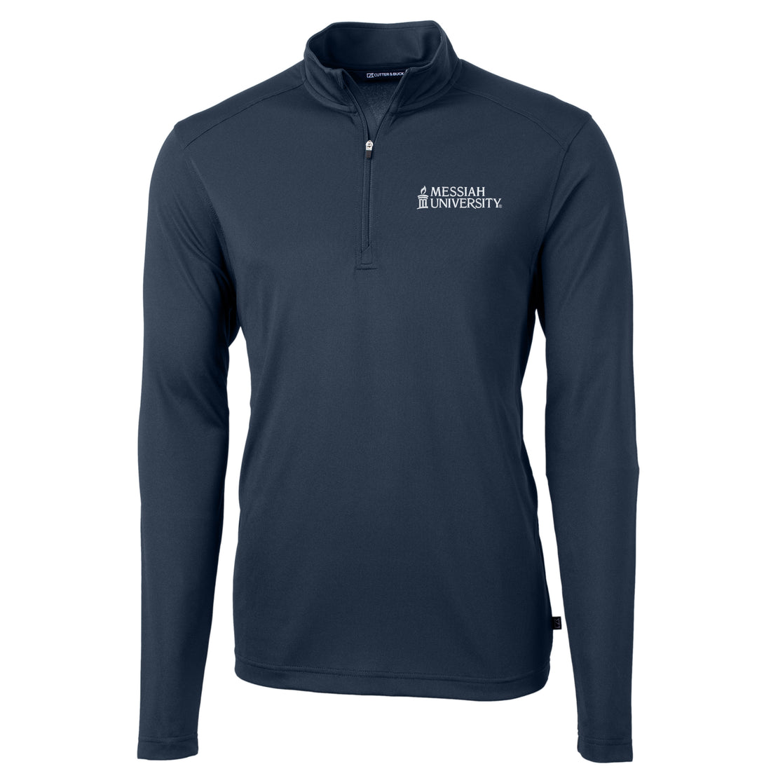 Virtue Eco Pique Recycled Quarter Zip Mens Pullover | Navy