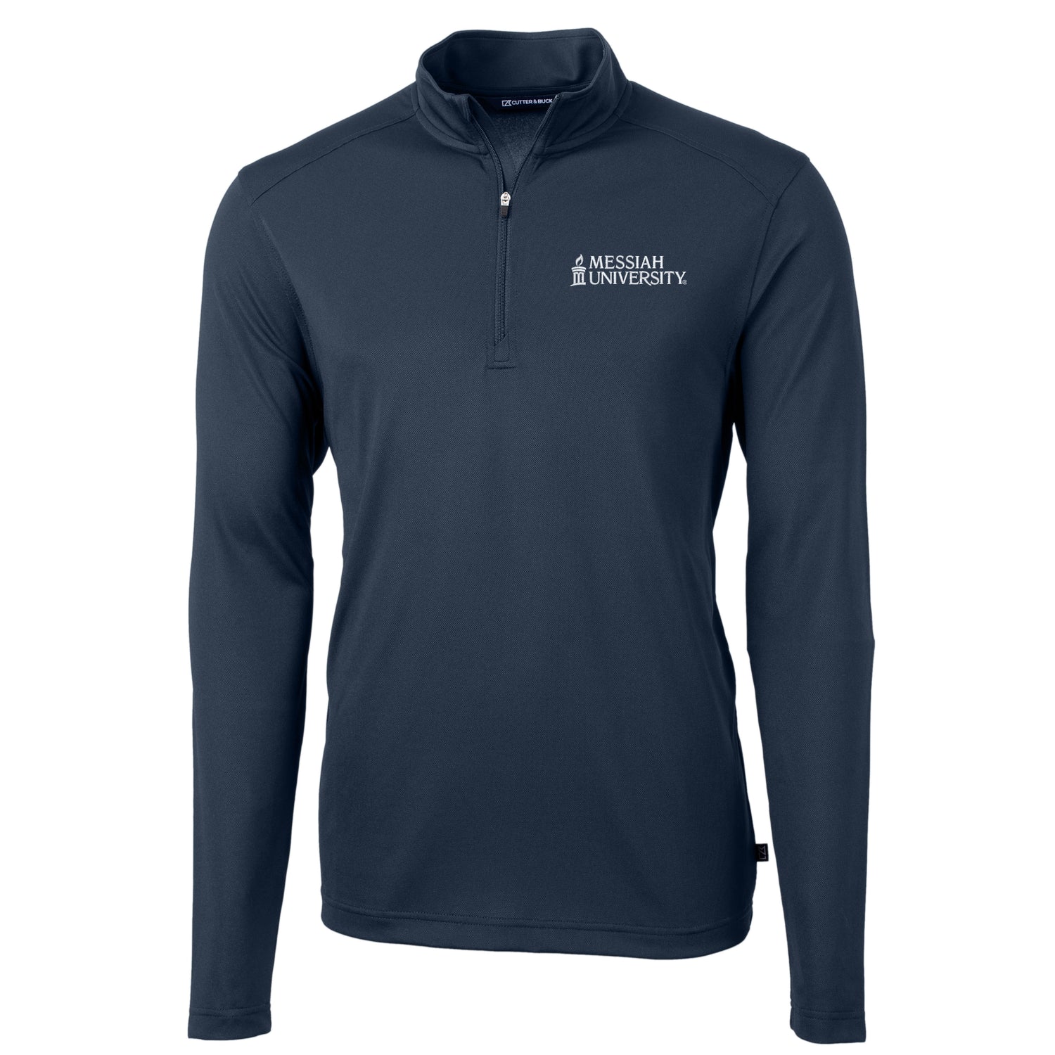 Virtue Eco Pique Recycled Quarter Zip Mens Pullover | Navy