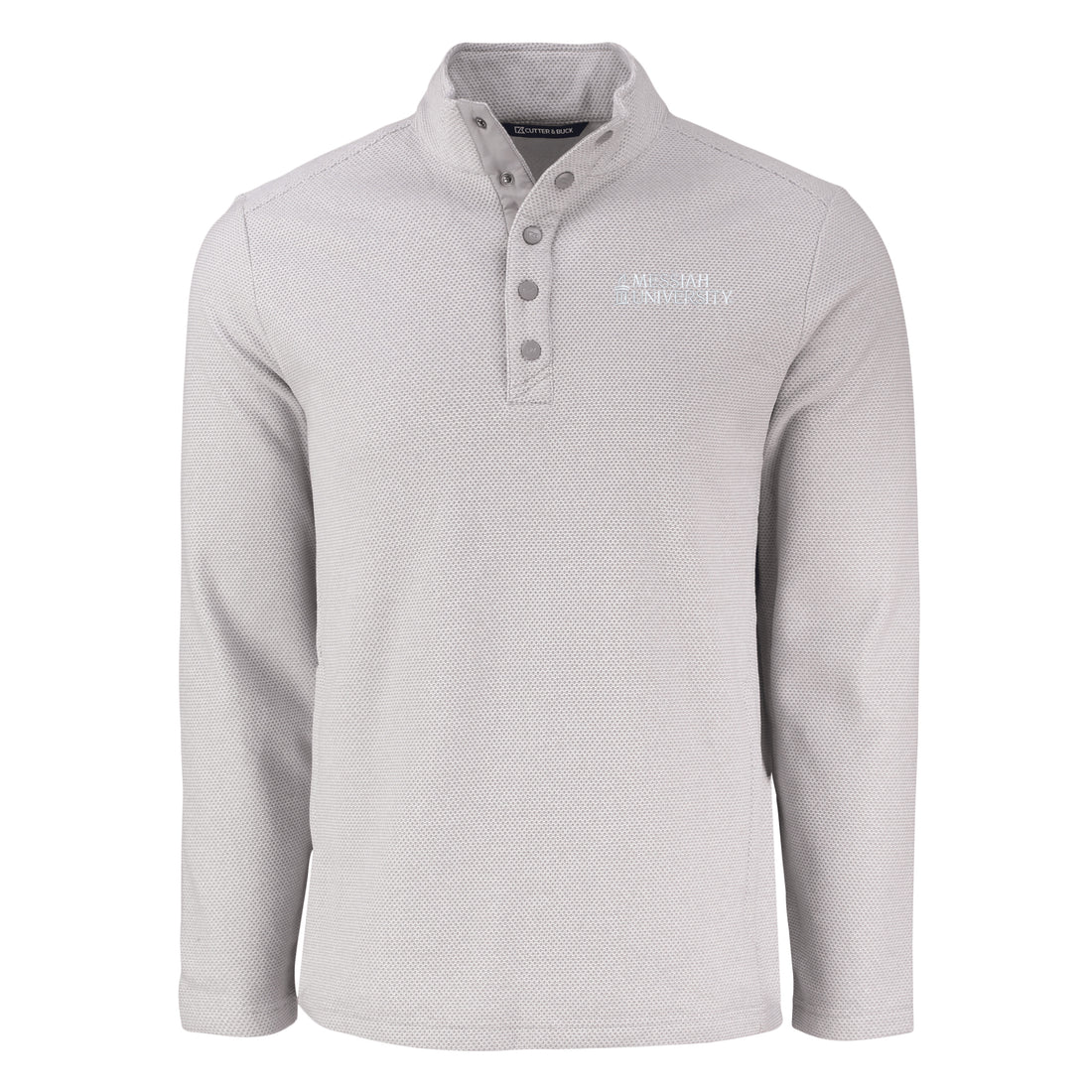 Hunts Point Eco Textured Fleece Recycled Mens Snap Pullover | Polished