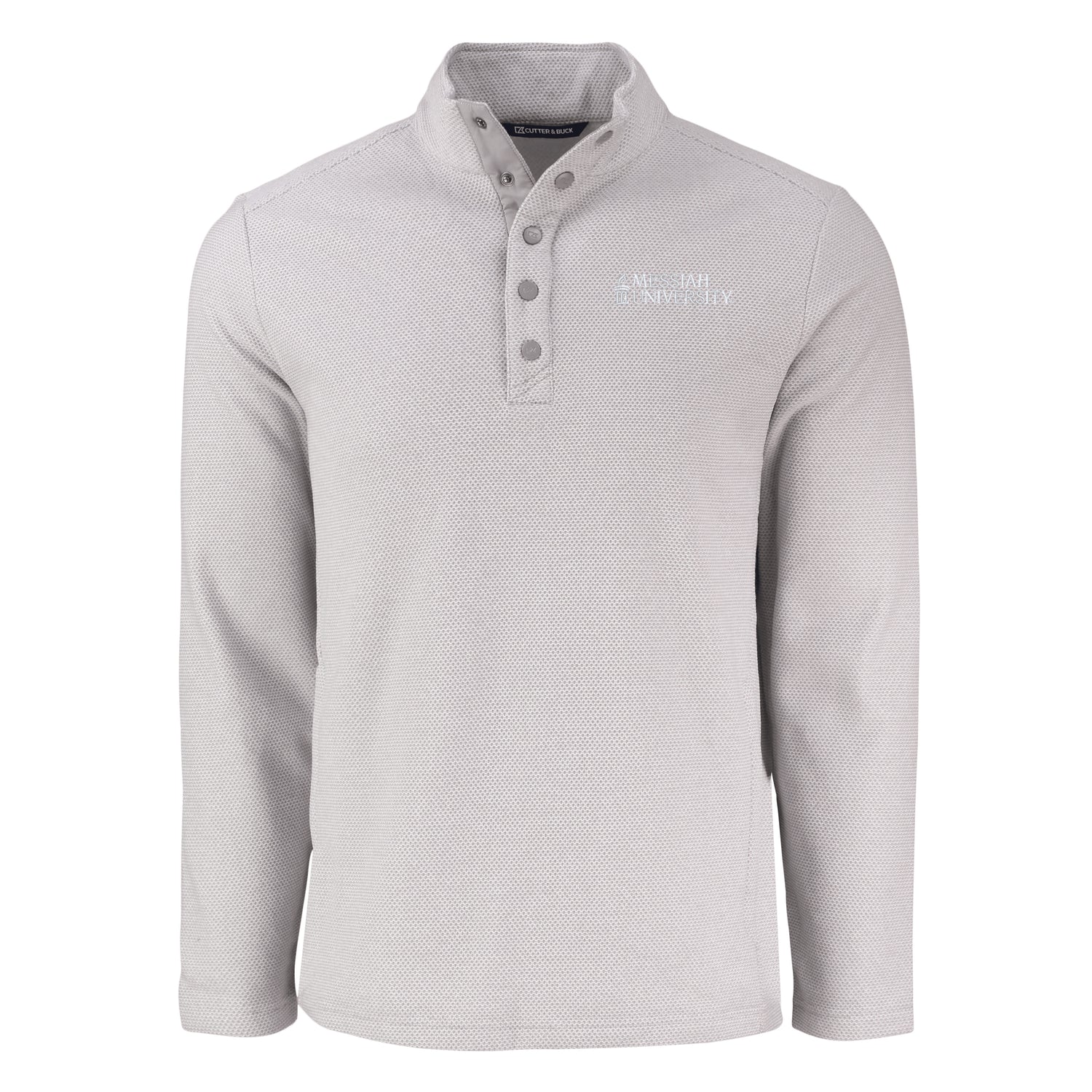Hunts Point Eco Textured Fleece Recycled Mens Snap Pullover | Polished