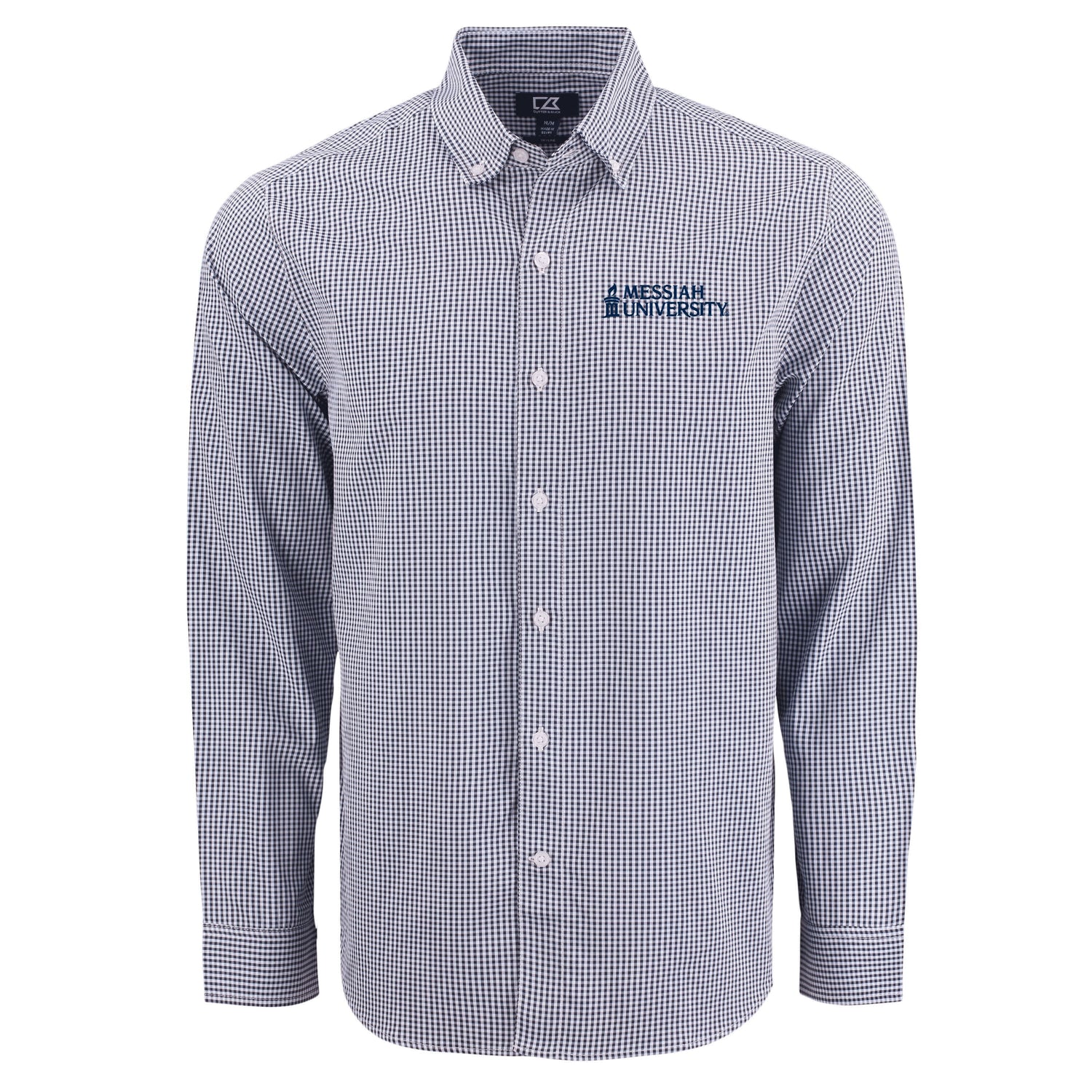 Skyline Eco Gingham Mens Long Sleeve Dress Shirt | Navy/White