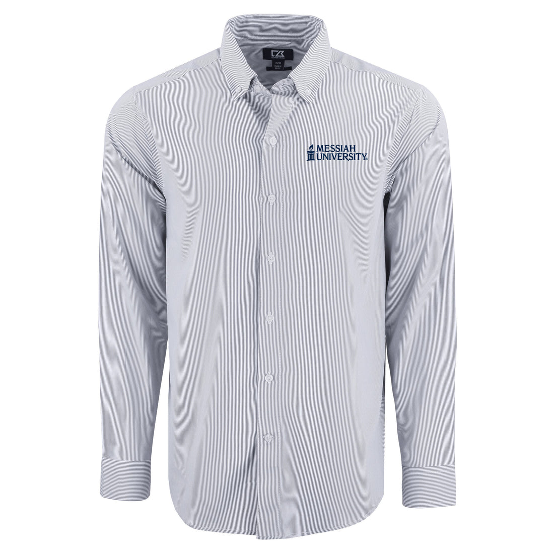 Skyline Eco Pinstripe Mens Long Sleeve Dress Shirt | Pale Blue/White