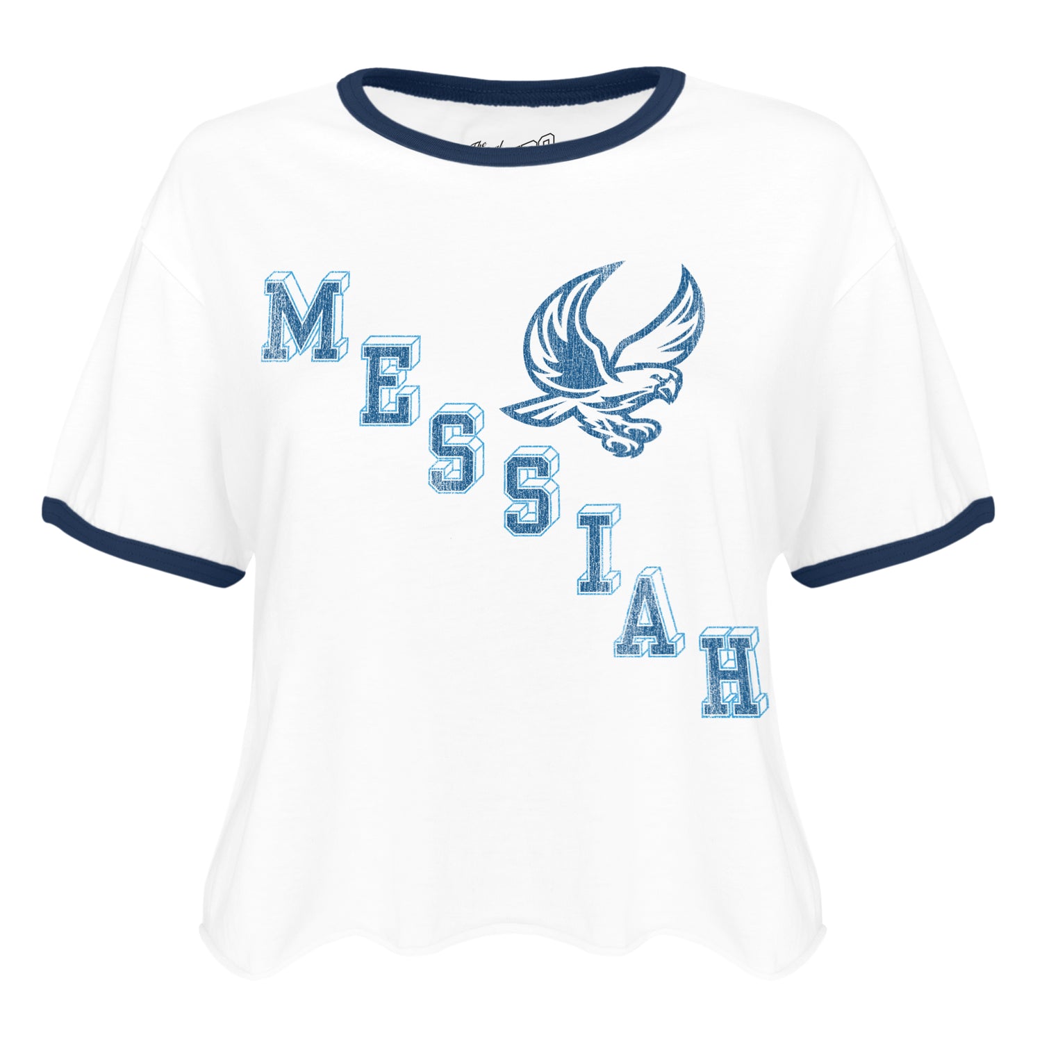 Ladies Cutoff Ringer Tee | White