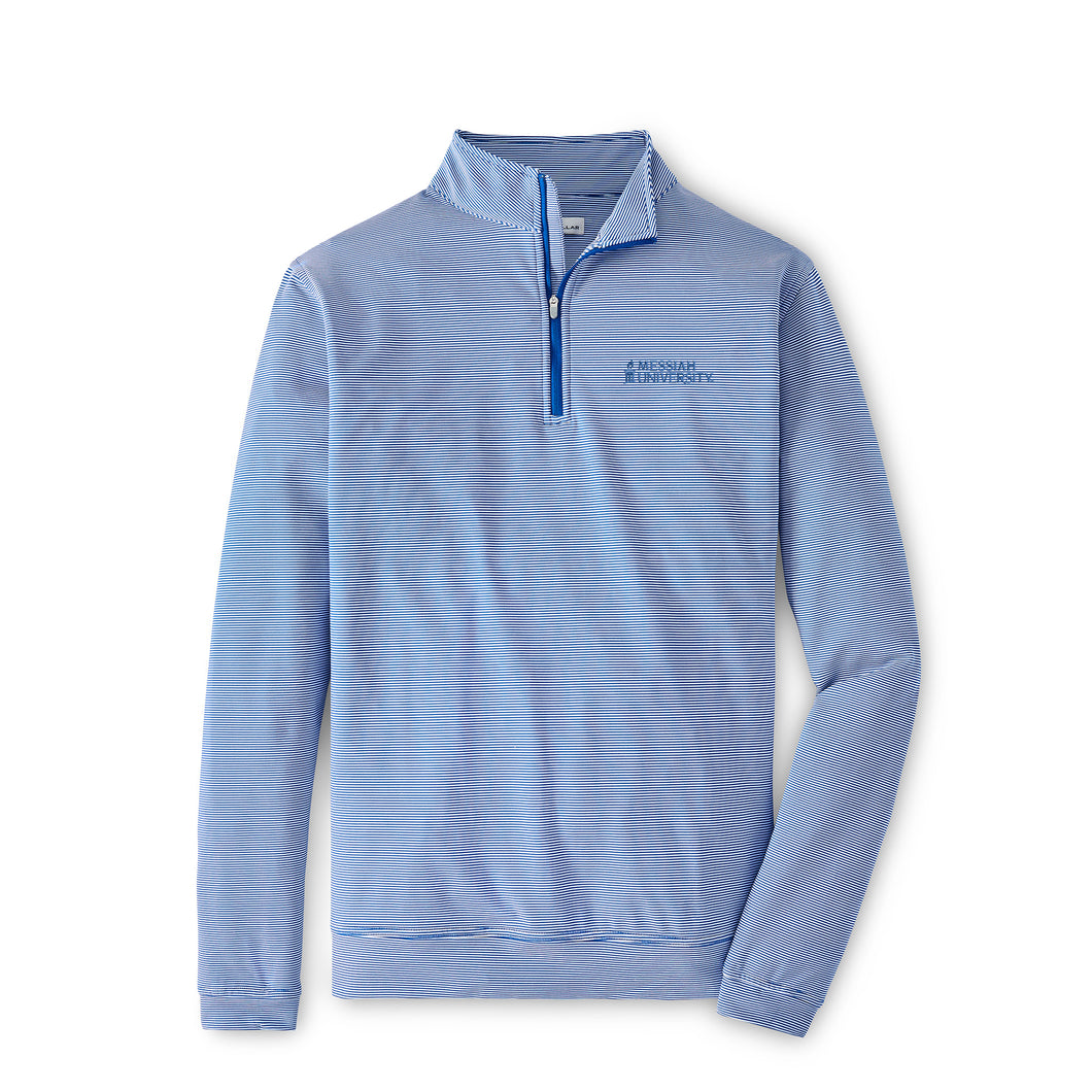 Perth Sugar Stripe Performance 1/4 Zip | Navy