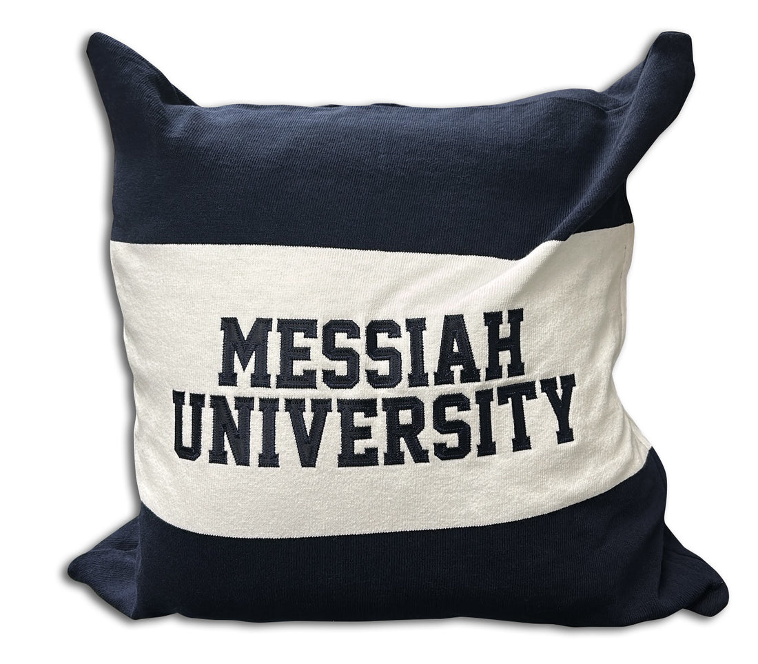 Rugby Stripe Pillow | White/ Navy