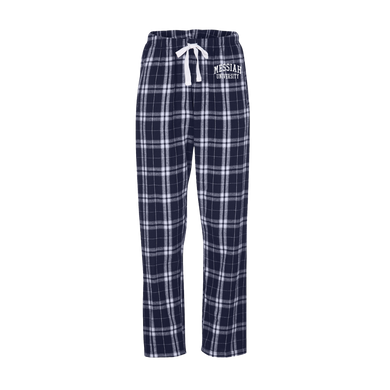 Ladies Haley Flannel Pant, Navy Silver Plaid (F24)