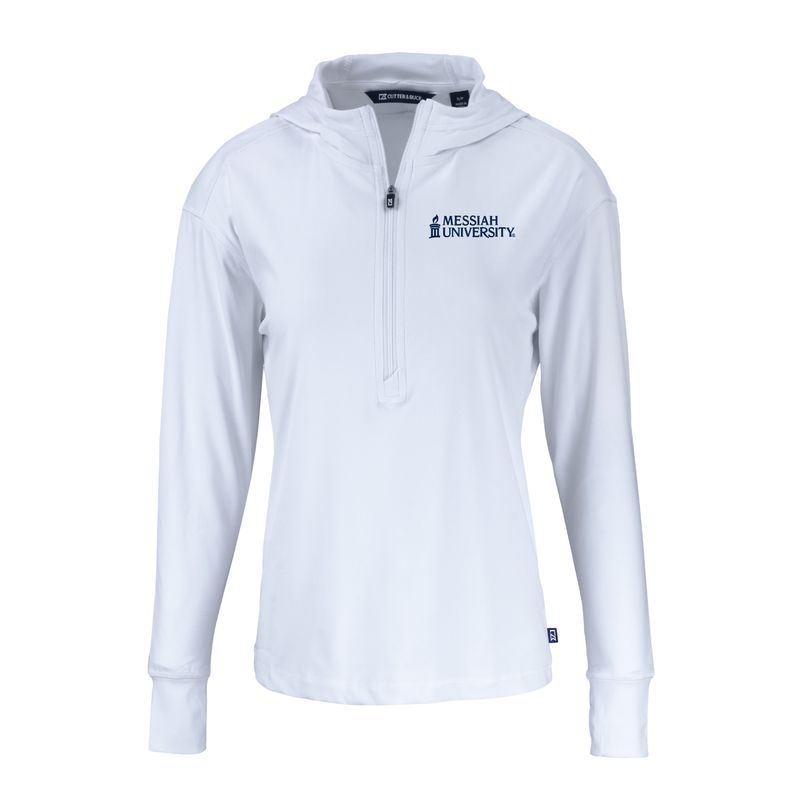 Ladies Daybreak Half Zip Hoodie | White
