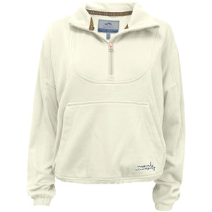 Vintage Terry 1/4 Zip Pullover, Cream