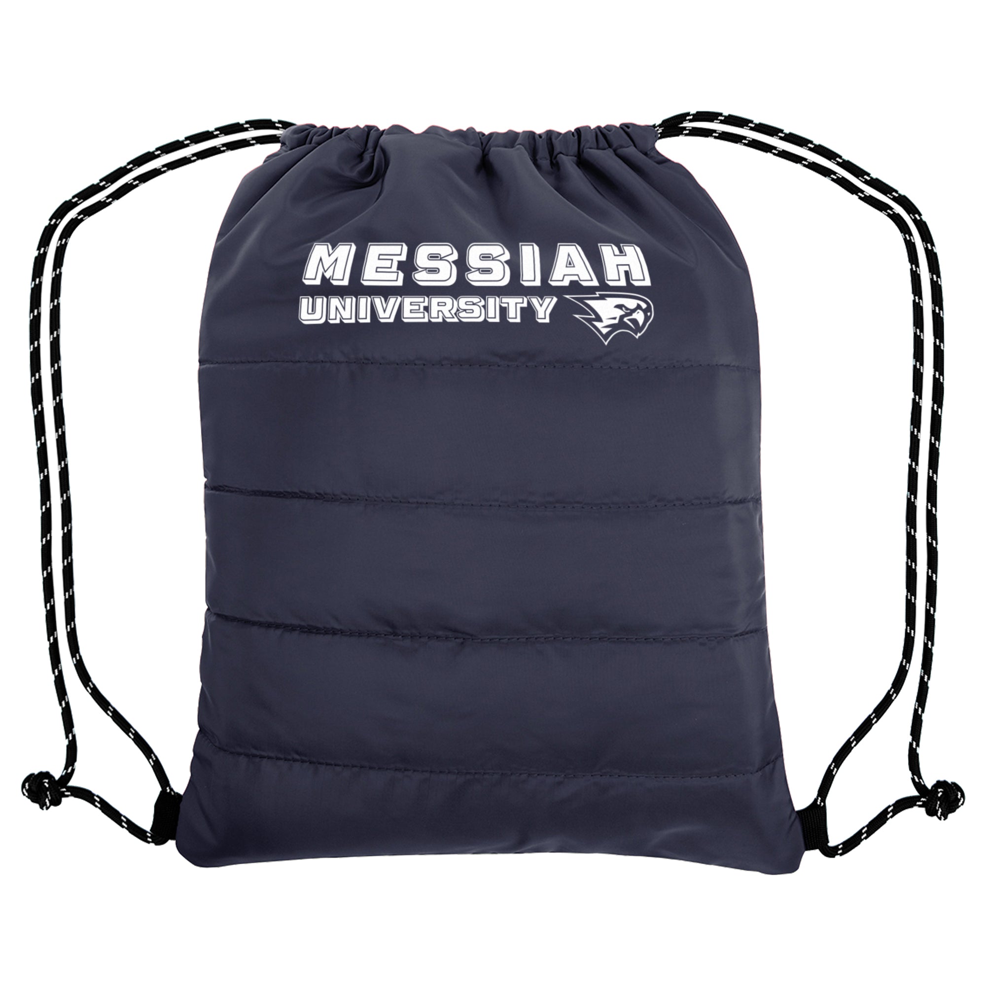 Puffy Quilted Drawstring Bag | Navy