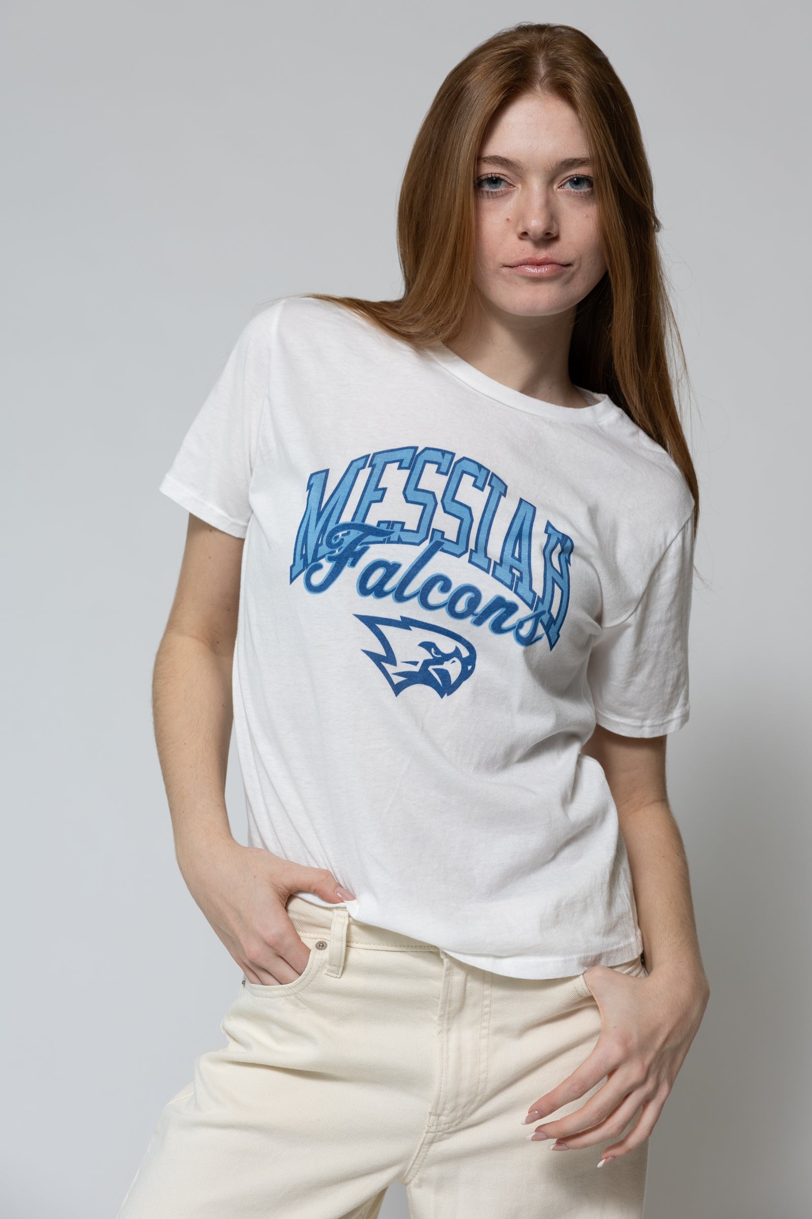 Ladies Vintage Washed Cotton Tee | White