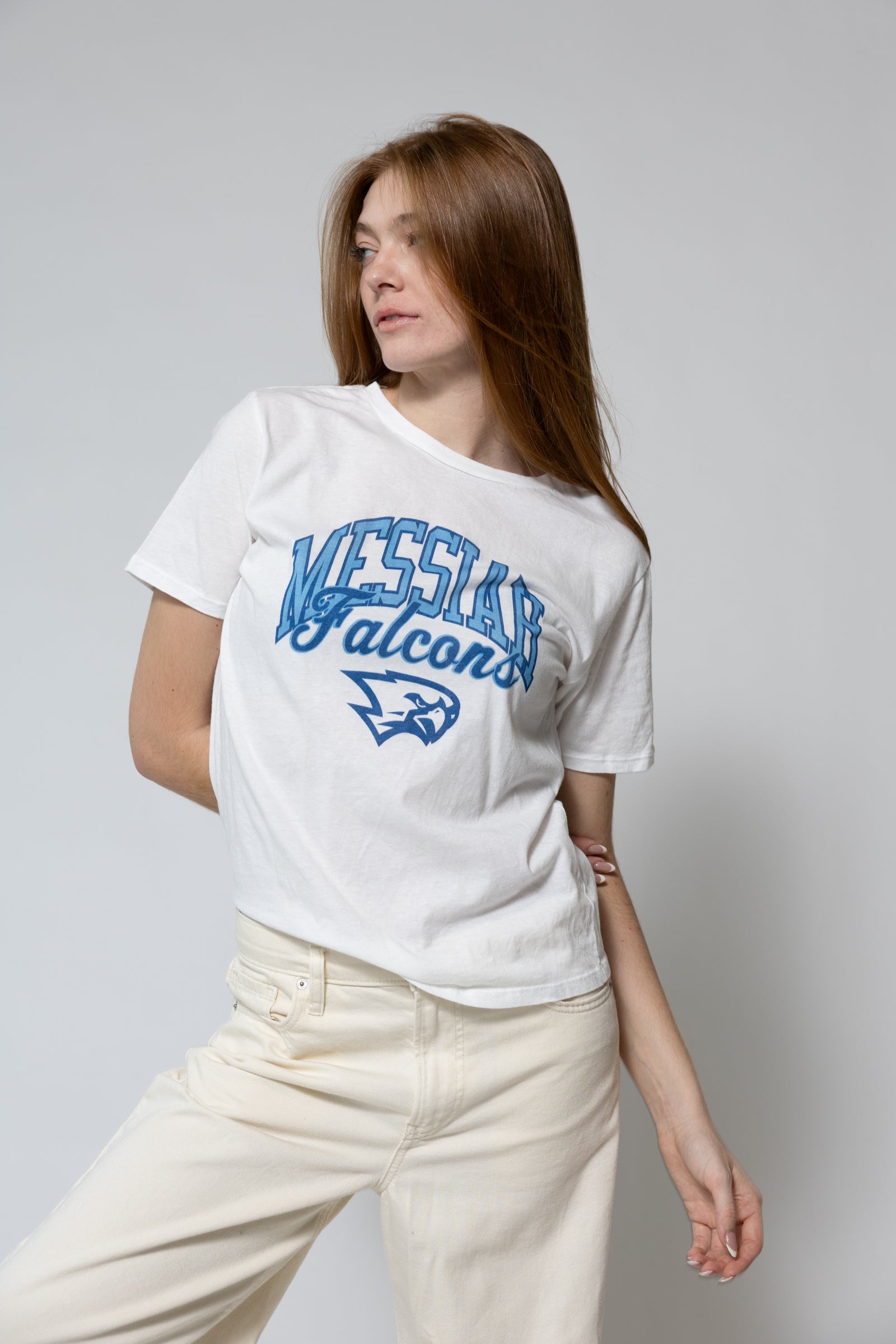 Ladies Vintage Washed Cotton Tee | White