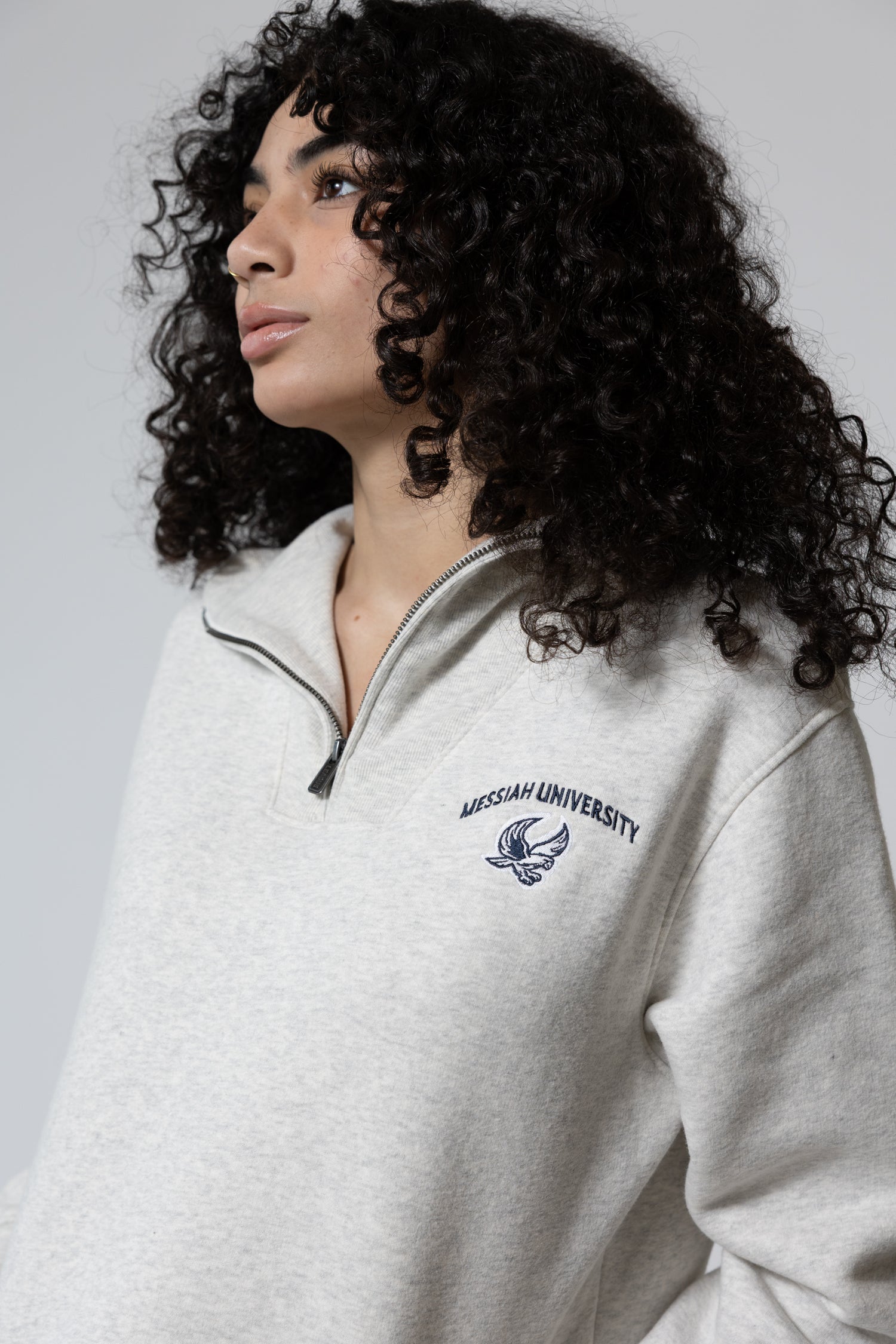 Ladies 1991 Brushed 80/20 Quarter Zip | Oatmeal