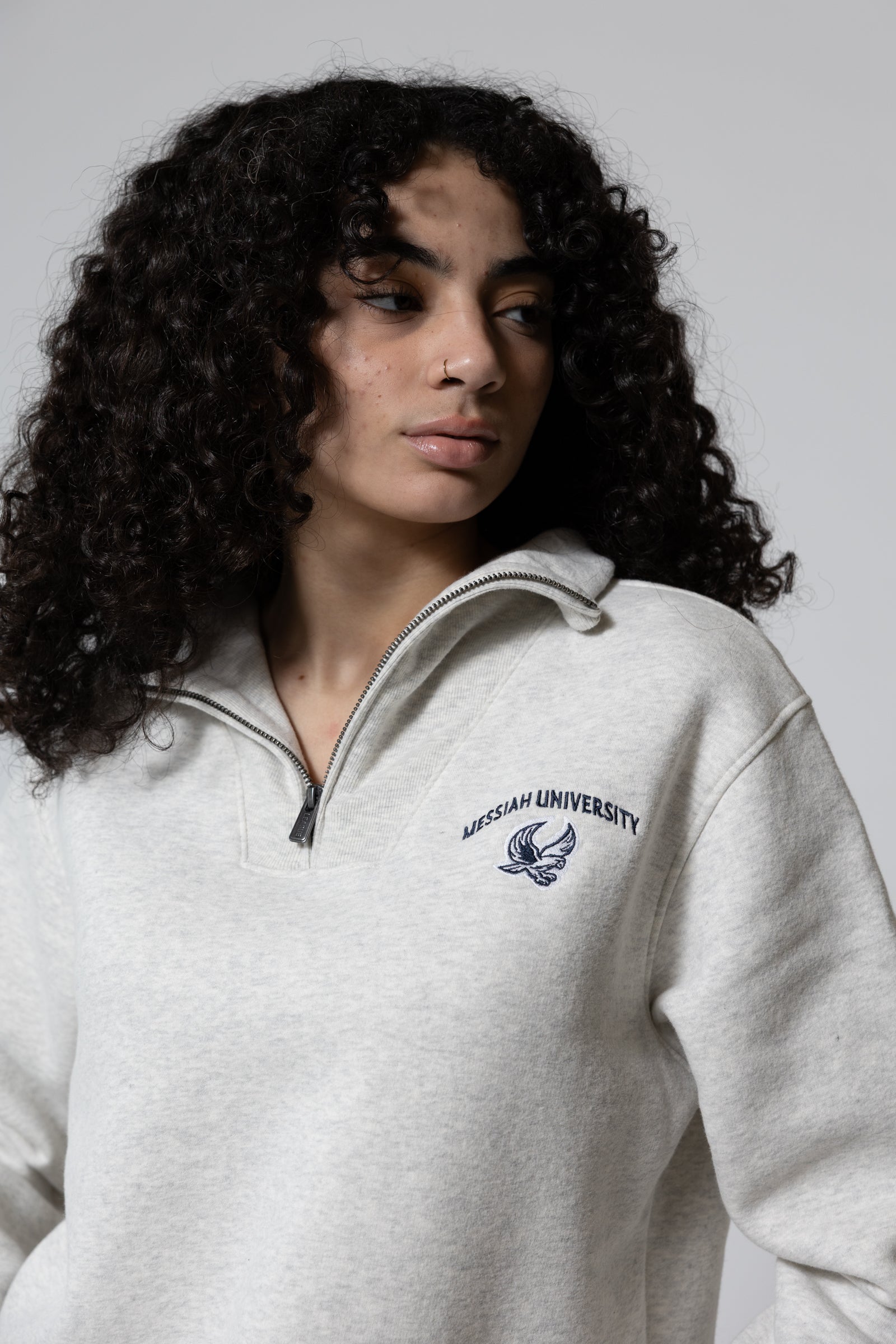 Ladies 1991 Brushed 80/20 Quarter Zip | Oatmeal