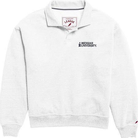 Victory Springs Ladies Collar Pullover | Heather Varsity White