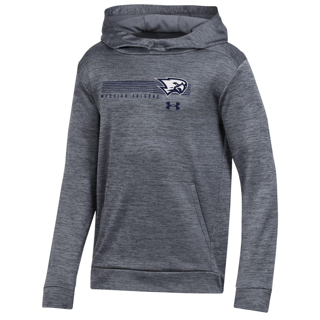 UA Youth Armour Fleece Hood, Pitch Grey Twist (F24)