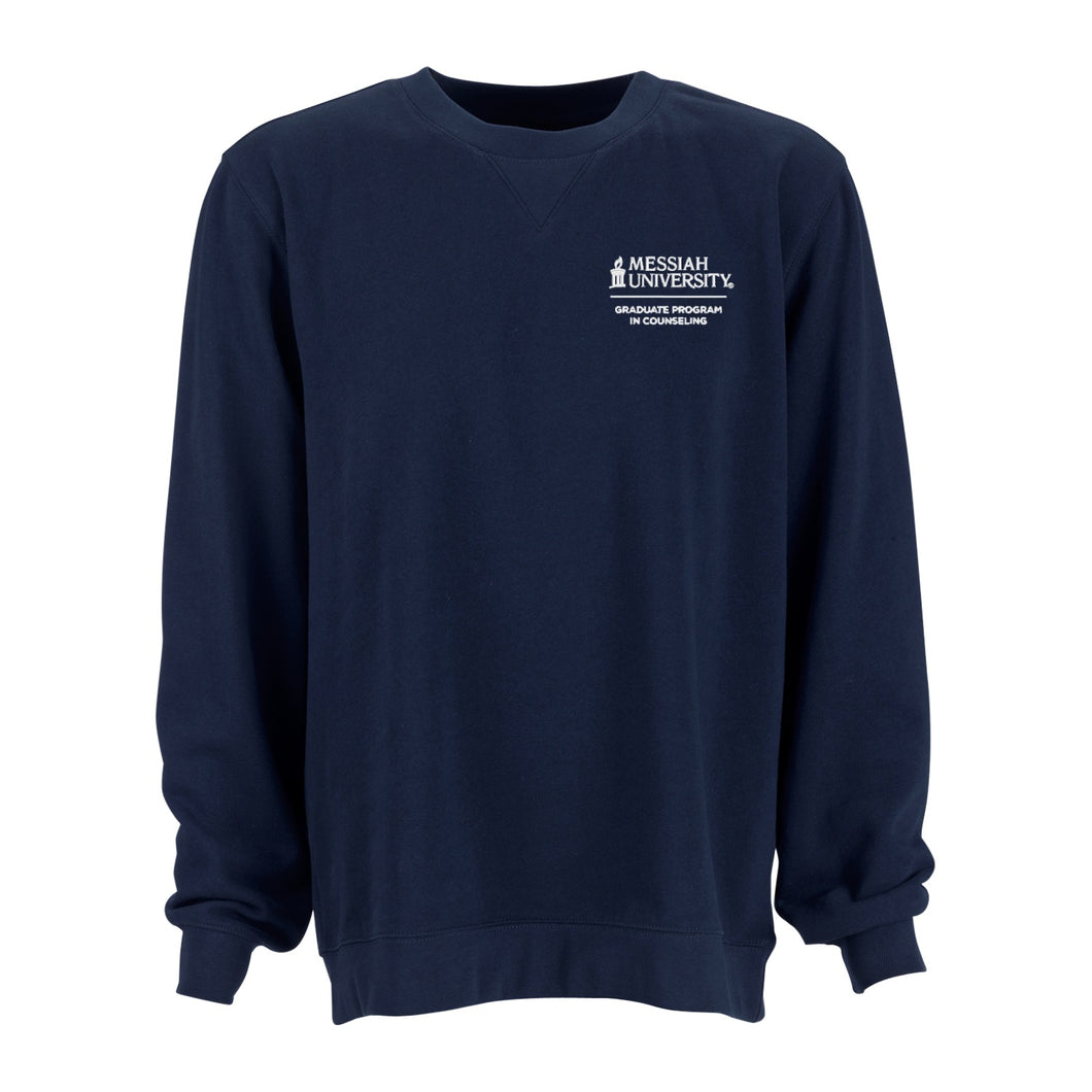 Unisex Fleece Cotton Crew, Dark Navy