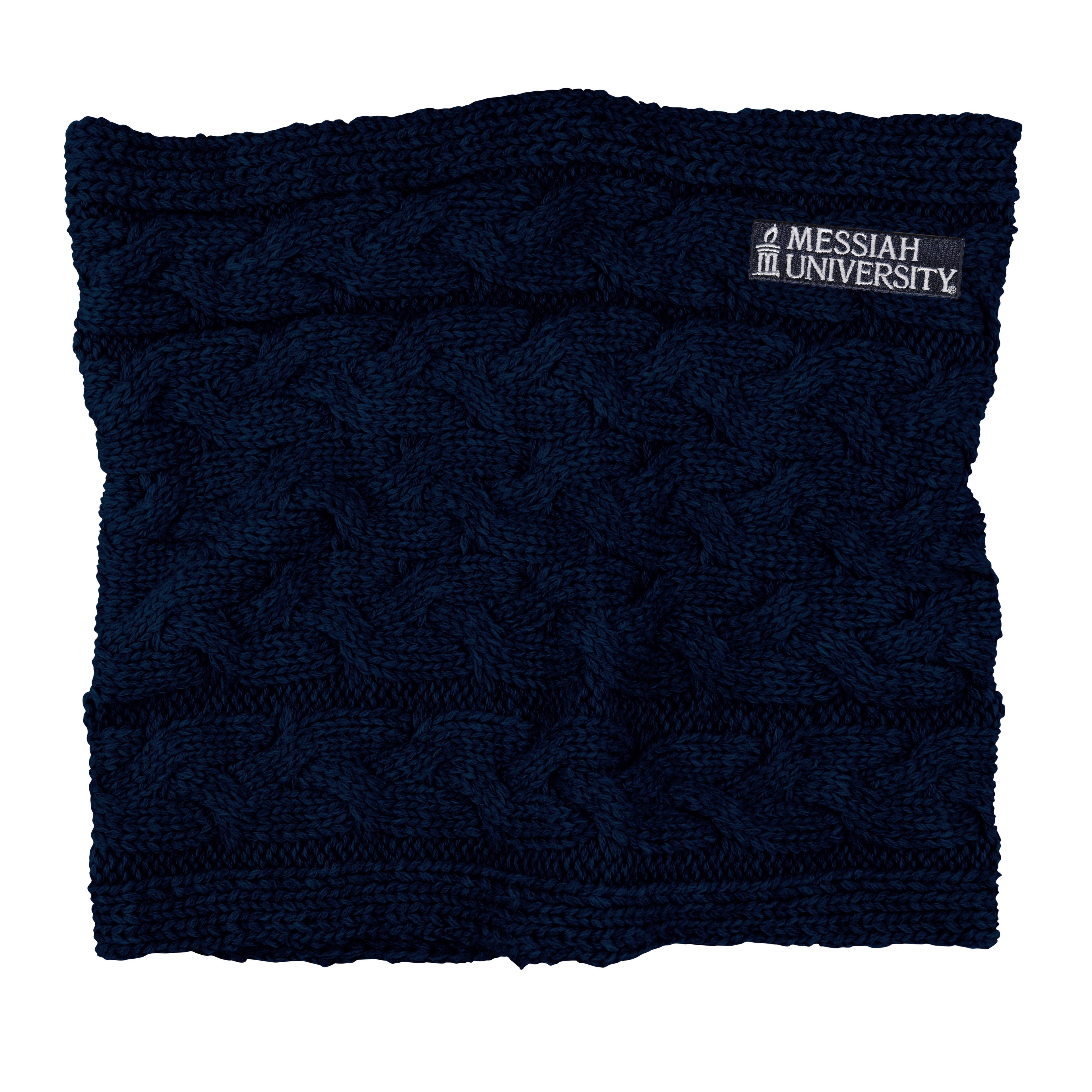 Alpine Knit Cowl Neck Scarf | Navy