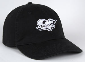 Washed Twill Classic Cap Athletic Logo With Cloth Back Strap, Black