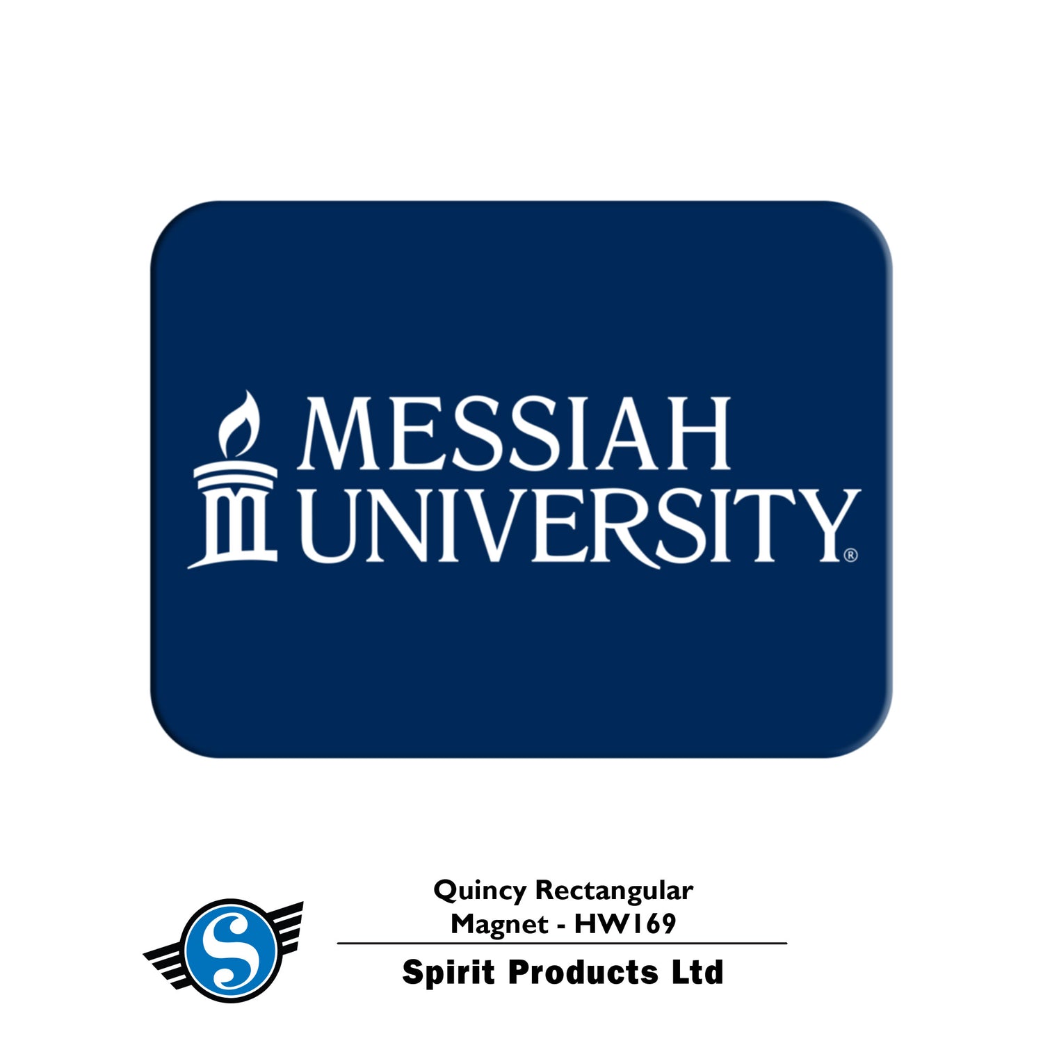 Rectangular Celluloid Magnet | Navy/White